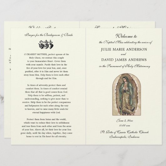 グアダルーペ結婚カトリックの大規模プログラム (正面/裏面)