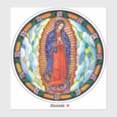 グアダルーペ色の鮮やかステンドグラスの我々の女性 シール (シート)