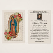 グアダルーペ葬式スペインの聖祈りの言葉 (正面&裏面)