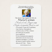 グアダルーペ葬式スペインの聖祈りの言葉 (裏面)