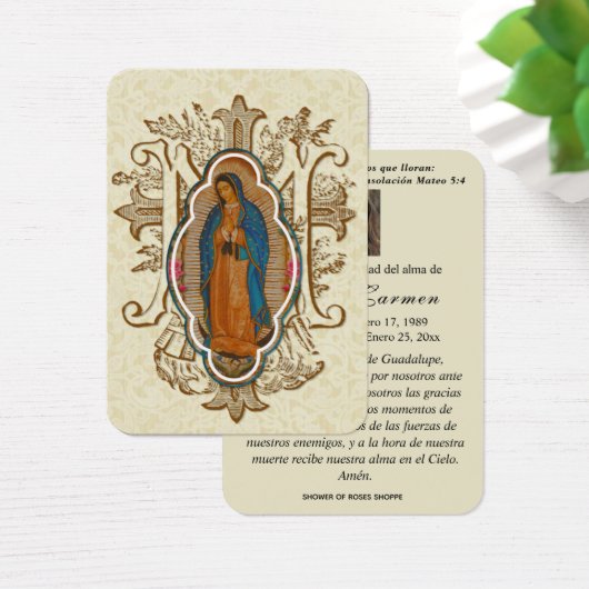 グアダルーペ葬式スペインの聖祈りの言葉 (デスク)