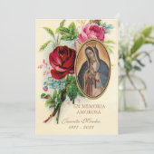 グアダルーペ葬式スペインの聖祈りの言葉 招待状 (スタンド正面)