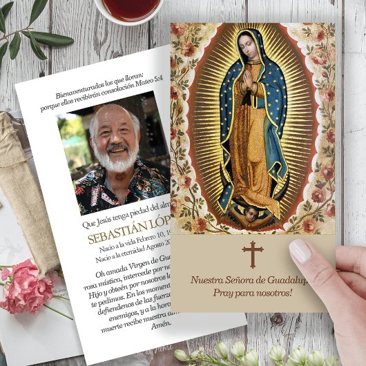 グアダルーペ記念写真葬式祈りの言葉カード 名刺