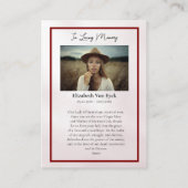 グアダルーペ記念祈りの言葉カード プレイスカード (裏面)