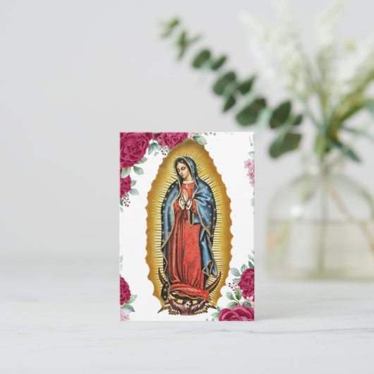 グアダルーペ記念葬式祈りの言葉カードの私たちの女性 プレイスカード (スタンド正面)