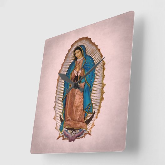 グアダルーペ1531の我々の婦人 スクエア壁時計 (傾斜)