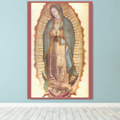 グアダルーペ30x45の私たちの女性は茶色の上で自然 キャンバスプリント (インサイチュ (ウッドフロア))