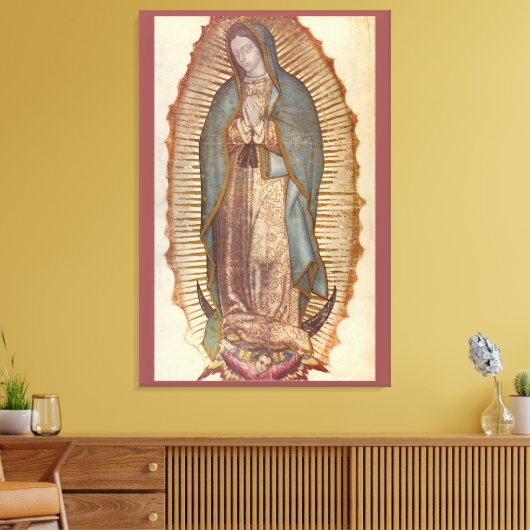 グアダルーペ30x45の私たちの女性は茶色の上で自然 キャンバスプリント (インサイチュ (リビング))