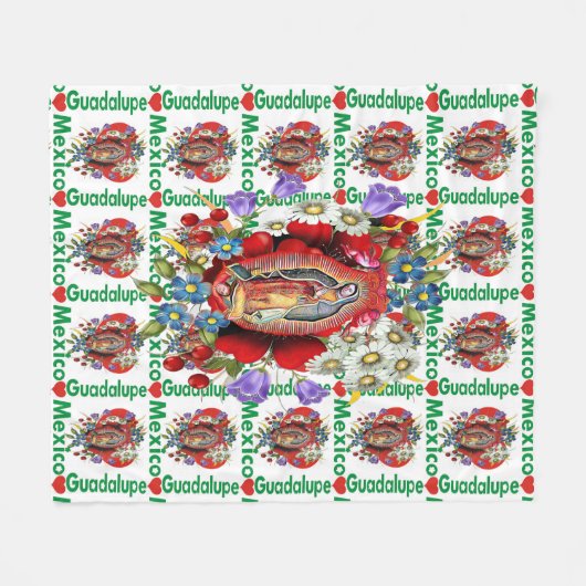 グアダルーペ・メキシコの我々の女アステカ性ヴァージンマリア フリースブランケット (正面(横))