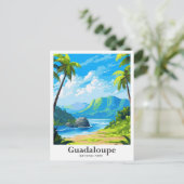 グアダローペナショナルパークトラベルイラストレーション ポストカード (スタンド正面)