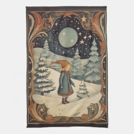 グアッシュヴィンテージレトロクリスマス キッチンタオル