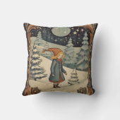 グアッシュヴィンテージレトロクリスマス クッション (裏面)