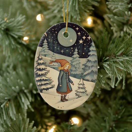 グアッシュヴィンテージレトロクリスマス セラミックオーナメント (ツリー)