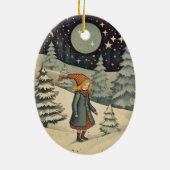 グアッシュヴィンテージレトロクリスマス セラミックオーナメント (裏面)