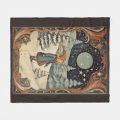 グアッシュヴィンテージレトロクリスマス フリースブランケット (正面(横))