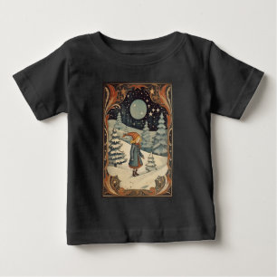 グアッシュヴィンテージレトロクリスマス ベビーTシャツ