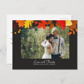 グアッシュ紅葉結婚ズオンブラック ポストカード (正面/裏面)