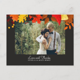 グアッシュ紅葉結婚ズオンブラック ポストカード