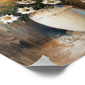 グアッシュ鮮やかデイジーメドウアートプリント ポスター (角)