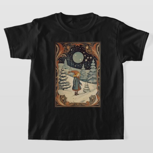 グアッシュ ビンテージ レトロ クリスマス Tシャツ (レイダウン)