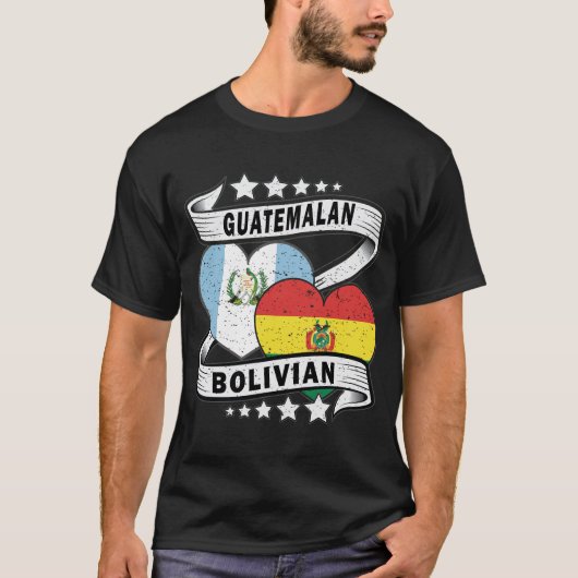 グアテマラとボリビア国旗 Tシャツ (正面)