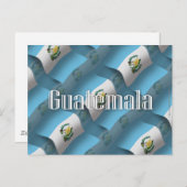 グアテマラなびく国旗 ポストカード (正面/裏面)