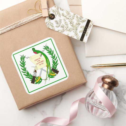 グアテマラのエンブレムスクエアのシール スクエアシール (ギフト)