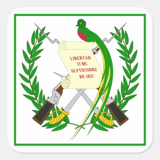 グアテマラのエンブレムスクエアのシール スクエアシール (正面)