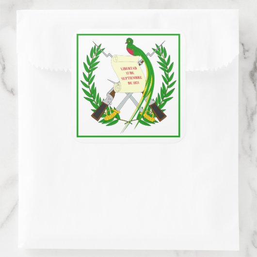 グアテマラのエンブレムスクエアのシール スクエアシール (バッグ)