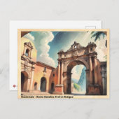 グアテマラのサンタカタリナアーチinアンティグアヴィンテージ ポストカード (正面/裏面)