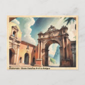 グアテマラのサンタカタリナアーチinアンティグアヴィンテージ ポストカード (正面)