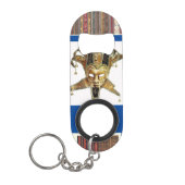 "グアテマラのマスク"ステンレススチールボトルオープナー キーホルダー栓抜き (正面)