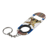 "グアテマラのマスク"ステンレススチールボトルオープナー キーホルダー栓抜き (正面アングル)