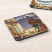 グアテマラのヴィンテージ旅行ポスター コースター (左側)