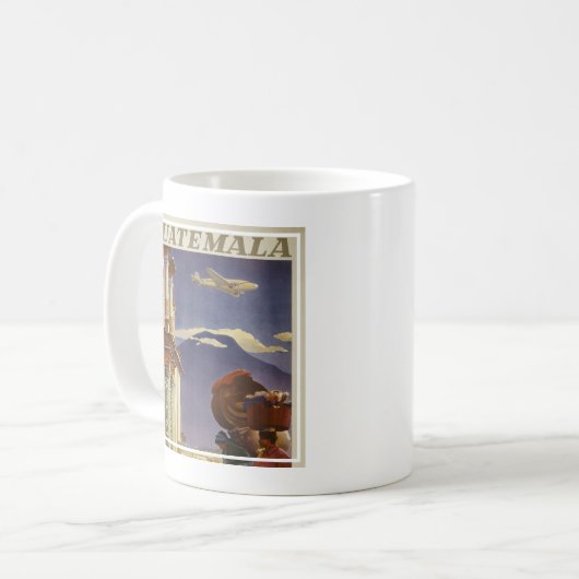 グアテマラのヴィンテージ旅行ポスター コーヒーマグカップ (正面左)