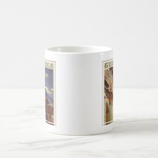グアテマラのヴィンテージ旅行ポスター コーヒーマグカップ (中央)