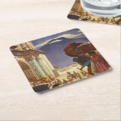 グアテマラのヴィンテージ旅行ポスター スクエアペーパーコースター (アングル)