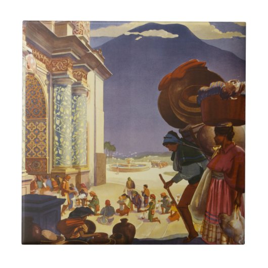 グアテマラのヴィンテージ旅行ポスター タイル (正面)