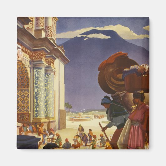 グアテマラのヴィンテージ旅行ポスター マグネット (正面)