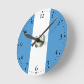 グアテマラの国旗 ラウンド壁時計 (傾斜)