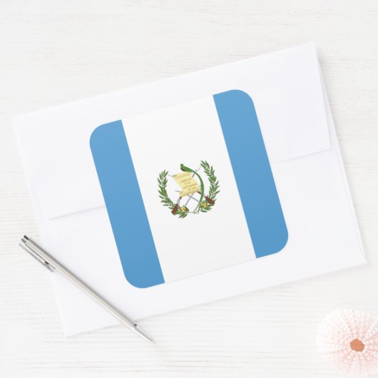 グアテマラの国民の世界の旗 スクエアシール (封筒)