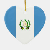 グアテマラの旗のハートのオーナメント セラミックオーナメント (正面)