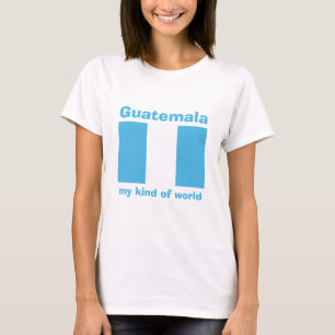 グアテマラの旗+地図+テキストTシャツ Tシャツ