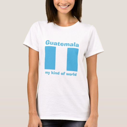 グアテマラの旗+地図+テキストTシャツ Tシャツ (正面)