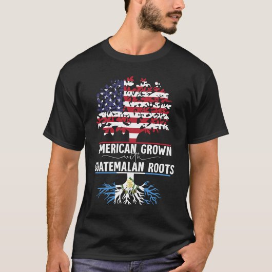 グアテマラの根で育ったアメリカ人 Tシャツ (正面)