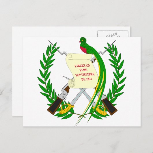 グアテマラの紋章 ポストカード (正面/裏面)