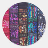 グアテマラの織物デザイン ラウンドシール (正面)