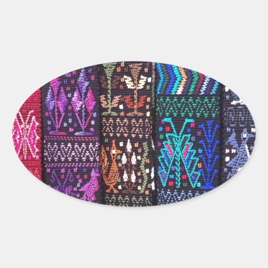 グアテマラの美しいデザイン 楕円形シール (正面)