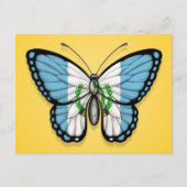 グアテマラの蝶の国旗（黄色） ポストカード (正面)