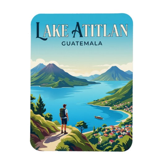 グアテマラのatitlan湖 マグネット (縦)